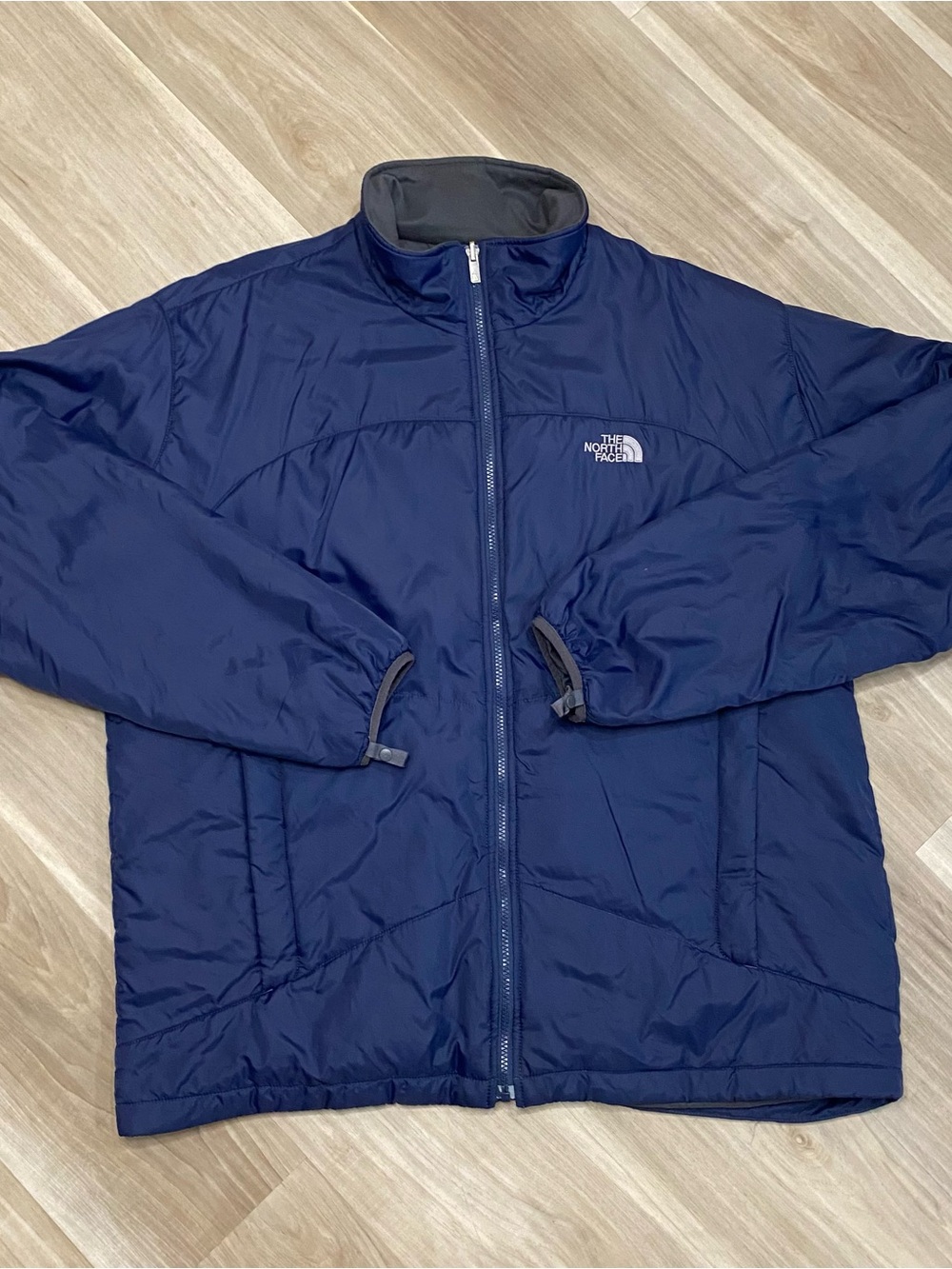 The North Face Jacket Mens XXL Blue Full Zip Puffer Insulated Fleece Lined Coat